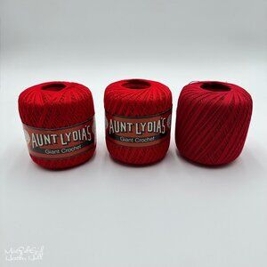 Vintage Aunt Lydias Giant Crochet Thread Red 100% Mercerized Cotton 350 Yards